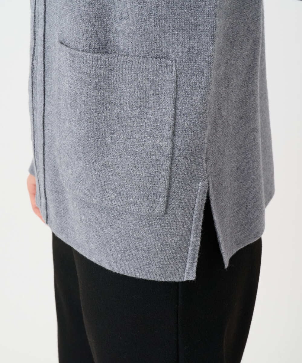 PHSCE70190 GEORGES RECH(小さいサイズ)(メゾン ドゥ サンク) [アンサンブル対応] ミラノリブジップアップニットカーディガン グレー