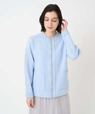 PHSCE70190 GEORGES RECH(小さいサイズ)(メゾン ドゥ サンク) [アンサンブル対応] ミラノリブジップアップニットカーディガン グレー