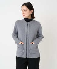 PHSCE70190 GEORGES RECH(小さいサイズ)(メゾン ドゥ サンク) [アンサンブル対応] ミラノリブジップアップニットカーディガン グレー