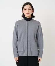 PHSCE70190 GEORGES RECH(小さいサイズ)(メゾン ドゥ サンク) [アンサンブル対応] ミラノリブジップアップニットカーディガン グレー