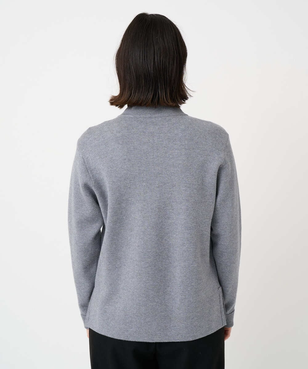 PHSCE70190 GEORGES RECH(小さいサイズ)(メゾン ドゥ サンク) [アンサンブル対応] ミラノリブジップアップニットカーディガン グレー