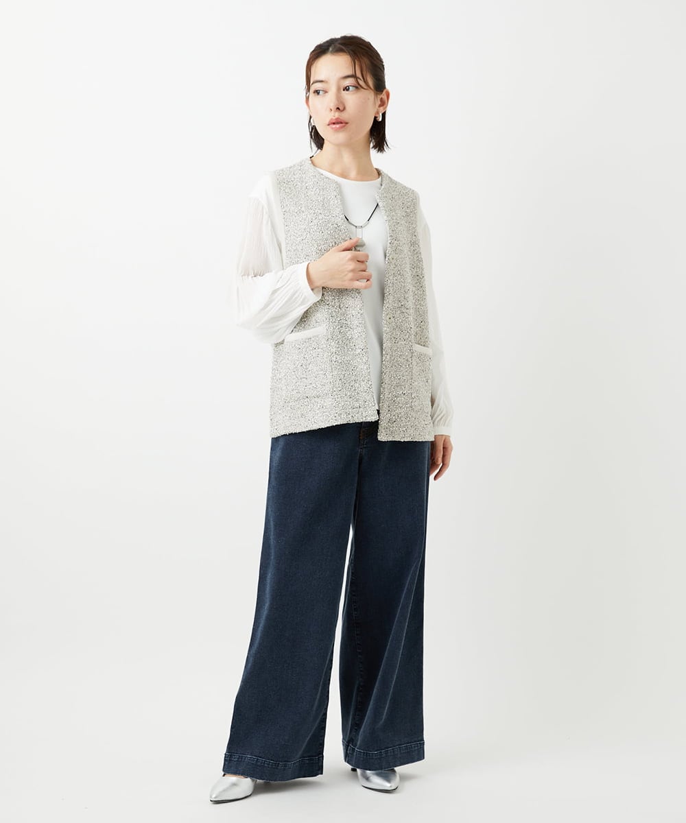 PHSEE16290 GEORGES RECH(小さいサイズ)(メゾン ドゥ サンク) ファンシーツイードベスト ベージュ