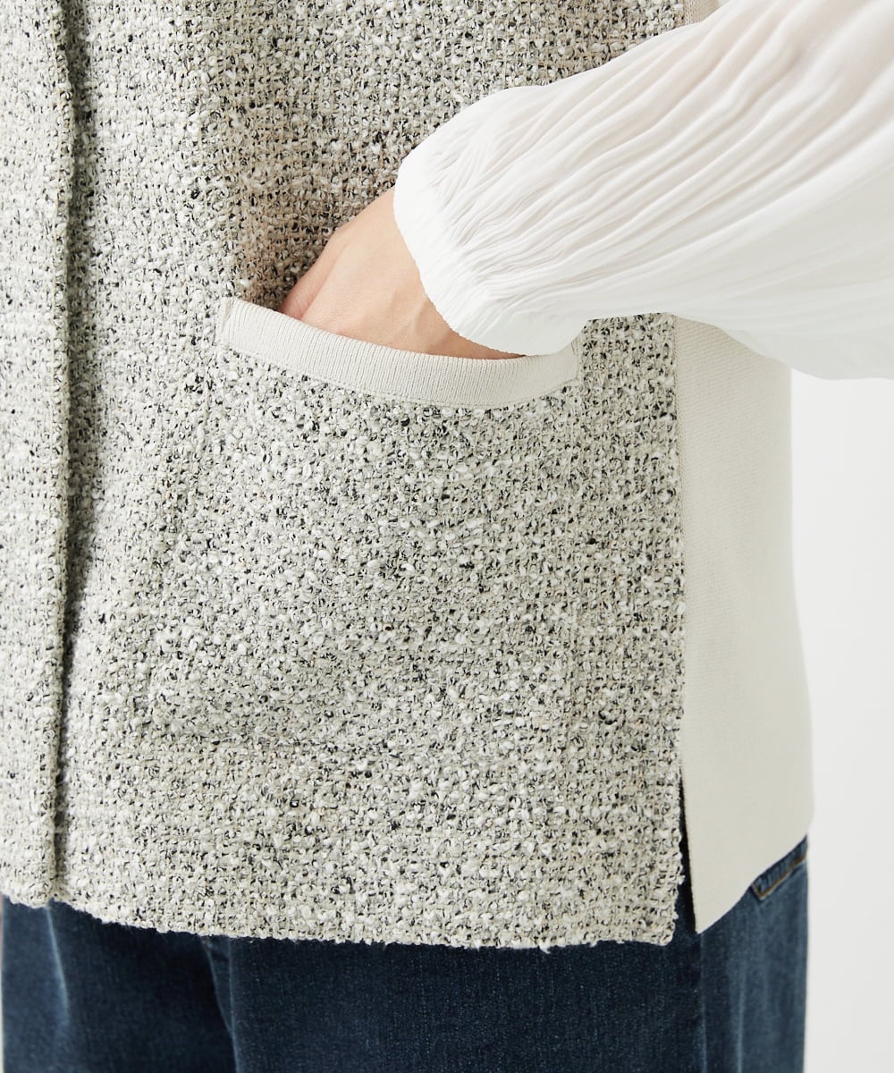 PHSEE16290 GEORGES RECH(小さいサイズ)(メゾン ドゥ サンク) ファンシーツイードAラインジレ ベージュ