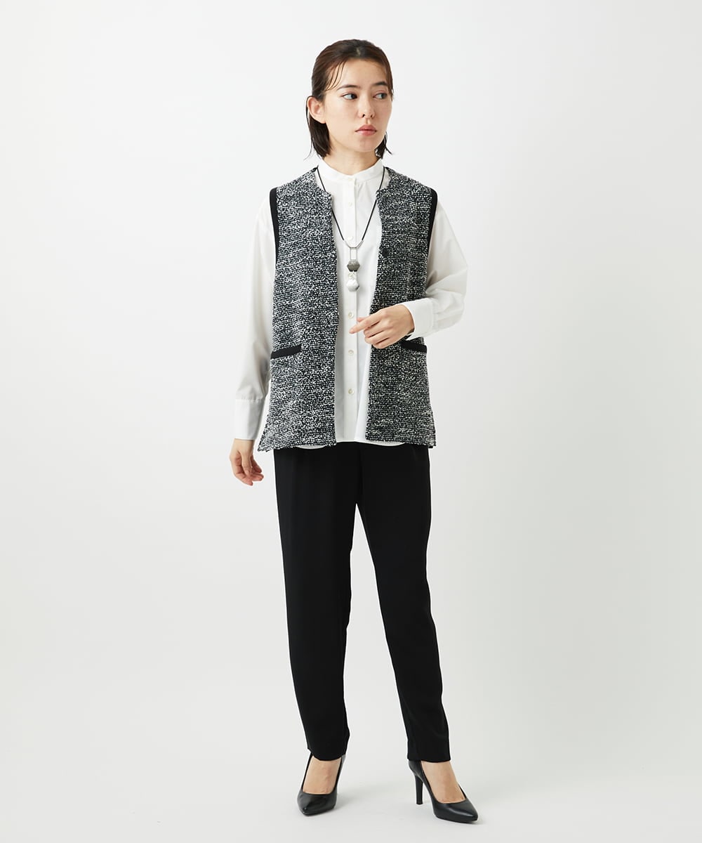 PHSEE16290 GEORGES RECH(小さいサイズ)(メゾン ドゥ サンク) ファンシーツイードAラインジレ ベージュ