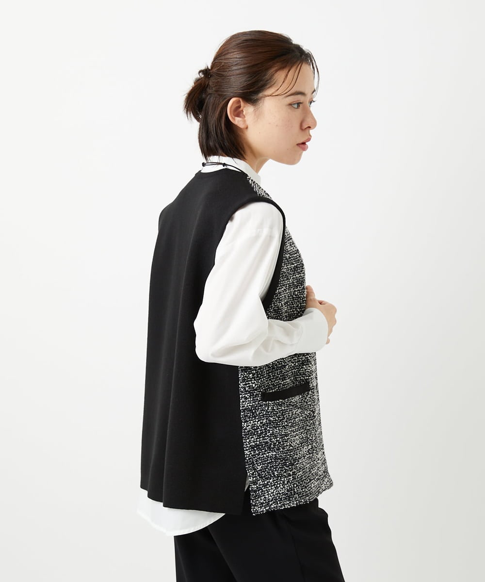 PHSEE16290 GEORGES RECH(小さいサイズ)(メゾン ドゥ サンク) ファンシーツイードベスト ベージュ