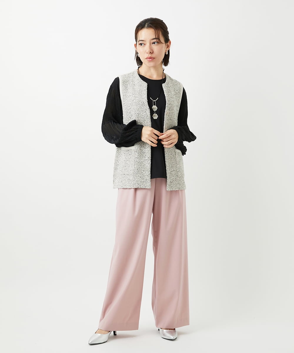 PHSEE16290 GEORGES RECH(小さいサイズ)(メゾン ドゥ サンク) ファンシーツイードAラインジレ ベージュ