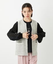 PHSEE16290 GEORGES RECH(小さいサイズ)(メゾン ドゥ サンク) ファンシーツイードAラインジレ ベージュ