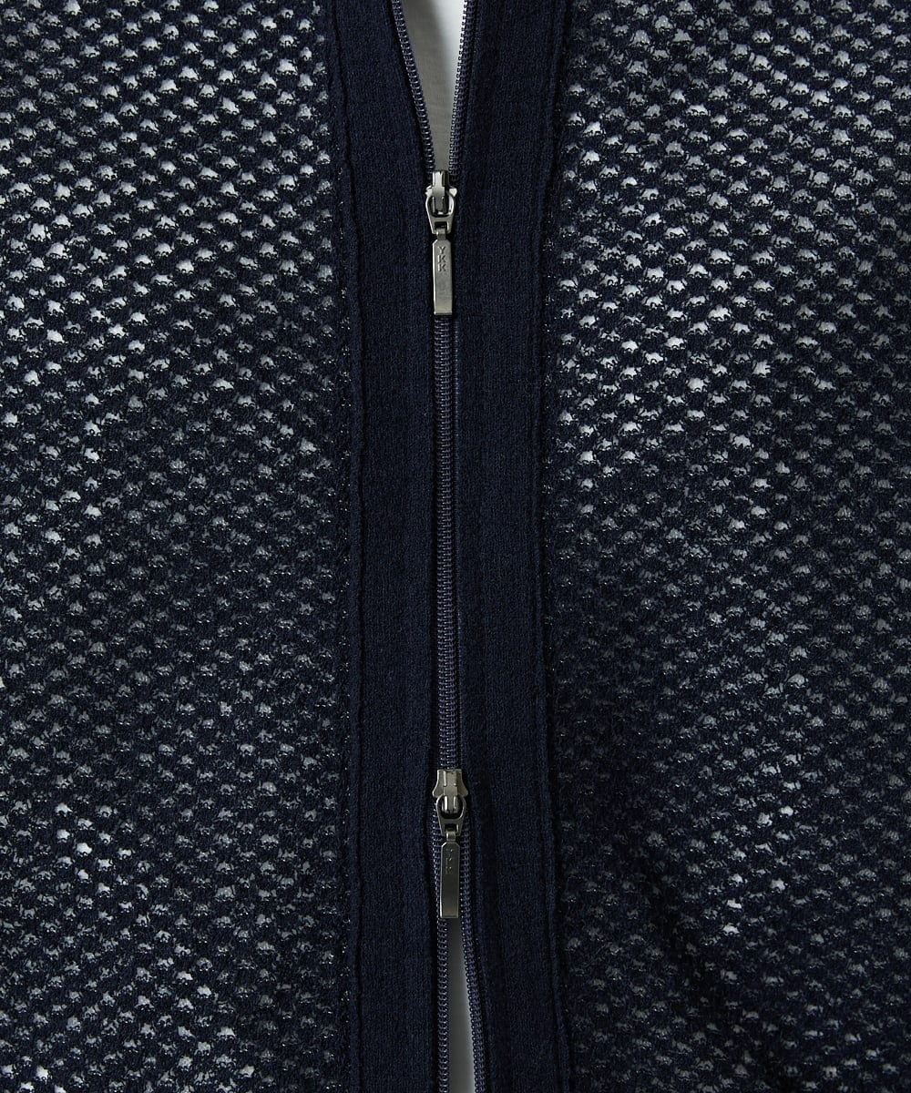 PHSEE28290 GEORGES RECH(小さいサイズ)(メゾン ドゥ サンク) ブークレメッシュニットブルゾン ネイビー