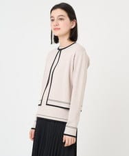 PHSEV46230 GEORGES RECH(小さいサイズ)(メゾン ドゥ サンク) [アンサンブル対応]バイカラーショートカーディガン ベージュ