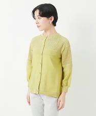 PHSGA05330 GEORGES RECH(小さいサイズ)(メゾン ドゥ サンク) ソフトローン透かし編カーディガン ホワイト
