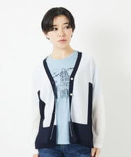 PHSGA21230 GEORGES RECH(小さいサイズ)(メゾン ドゥ サンク) ドルマンスリーブシアーニットカーディガン ホワイト