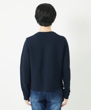 PHSGB42250 GEORGES RECH(小さいサイズ)(メゾン ドゥ サンク)  [アンサンブル対応]ガーター編クルーネックカーディガン ネイビー