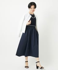 PHSGB42250 GEORGES RECH(小さいサイズ)(メゾン ドゥ サンク)  [アンサンブル対応]ガーター編クルーネックカーディガン ネイビー