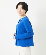 PHSGB42250 GEORGES RECH(小さいサイズ)(メゾン ドゥ サンク)  [アンサンブル対応]ガーター編クルーネックカーディガン ネイビー