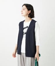 PHSGD23230 GEORGES RECH(小さいサイズ)(メゾン ドゥ サンク)  [日本製]コットンレーヨンニットベスト ライトグレー