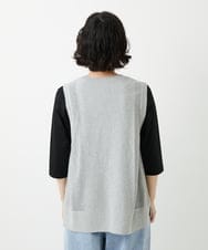 PHSGD23230 GEORGES RECH(小さいサイズ)(メゾン ドゥ サンク)  [日本製]コットンレーヨンニットベスト ライトグレー
