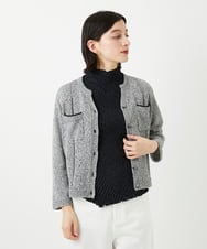 PHSGD36290 GEORGES RECH(小さいサイズ)(メゾン ドゥ サンク) カラーミックスヤーンショートカーディガン グリーン