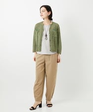 PHSGD36290 GEORGES RECH(小さいサイズ)(メゾン ドゥ サンク) カラーミックスヤーンショートカーディガン グリーン