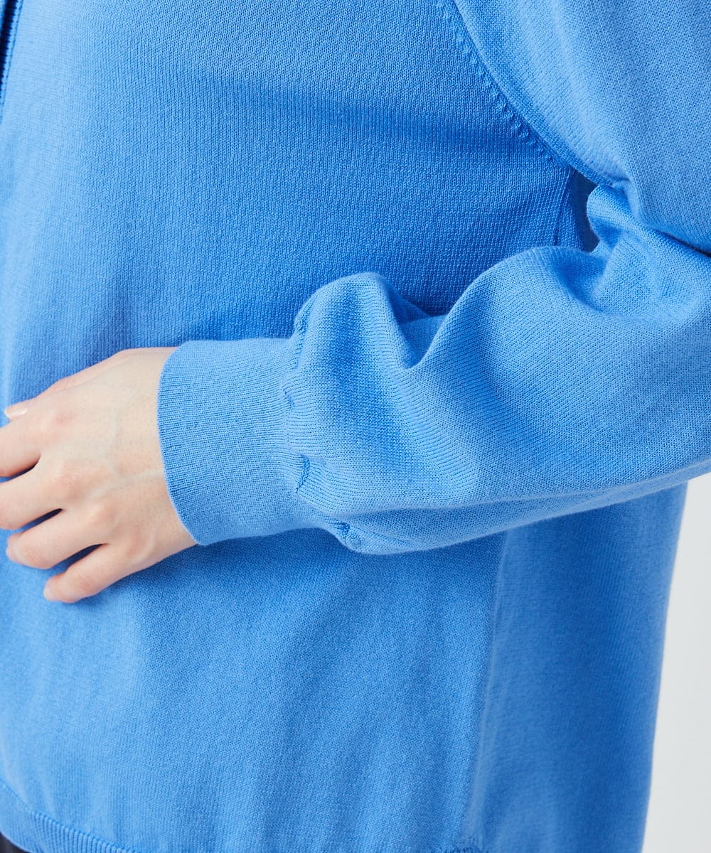 PHSGE43270 GEORGES RECH(小さいサイズ)(メゾン ドゥ サンク) [アンサンブル対応]ニットフードカーディガン ブルー