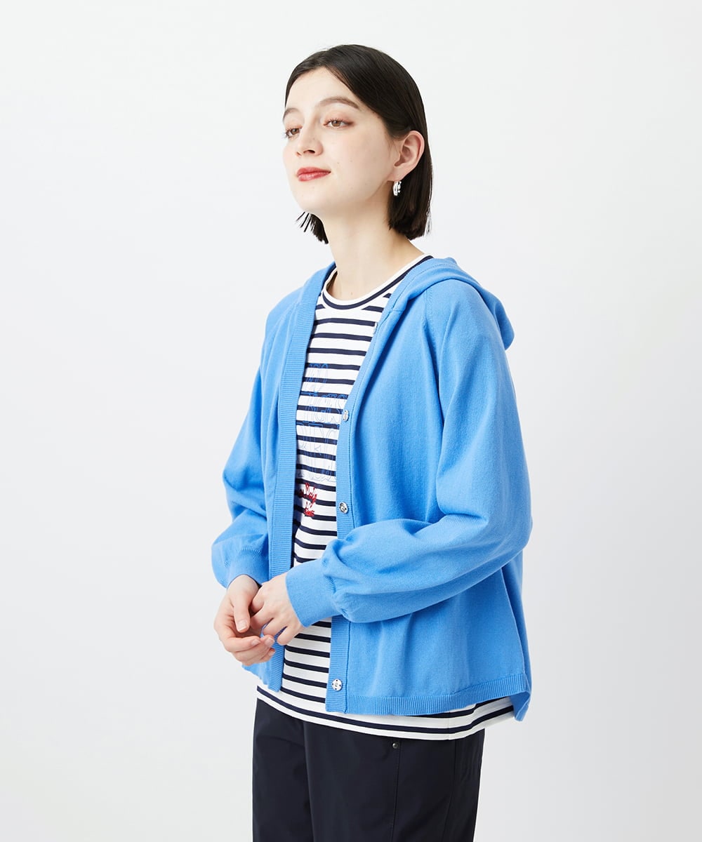 PHSGE43270 GEORGES RECH(小さいサイズ)(メゾン ドゥ サンク) [アンサンブル対応]ニットフードカーディガン ブルー