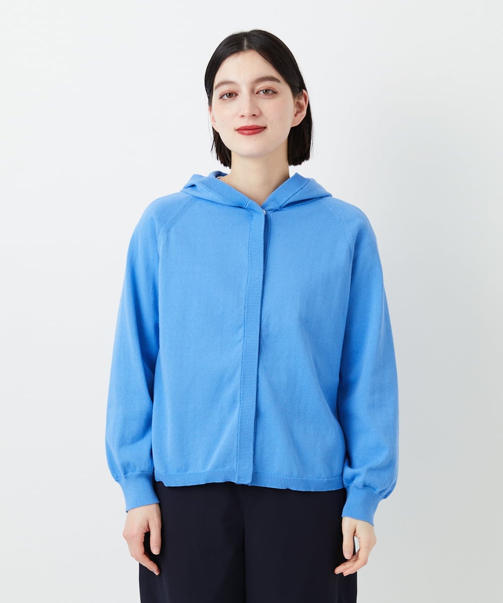 PHSGE43270 GEORGES RECH(小さいサイズ)(メゾン ドゥ サンク) [アンサンブル対応]ニットフードカーディガン ブルー