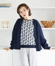 PHSGE43270 GEORGES RECH(小さいサイズ)(メゾン ドゥ サンク) [アンサンブル対応]ニットフードカーディガン ネイビー