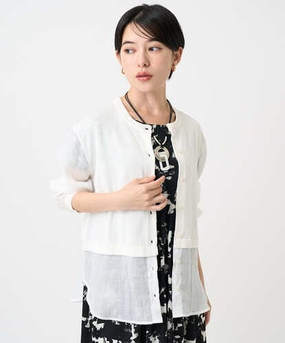 PHSHB03290 GEORGES RECH(小さいサイズ) シアーコットンニットカーディガン