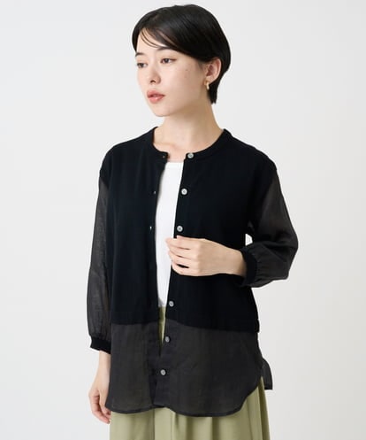 PHSHB03290 GEORGES RECH(小さいサイズ) シアーコットンニットカーディガン