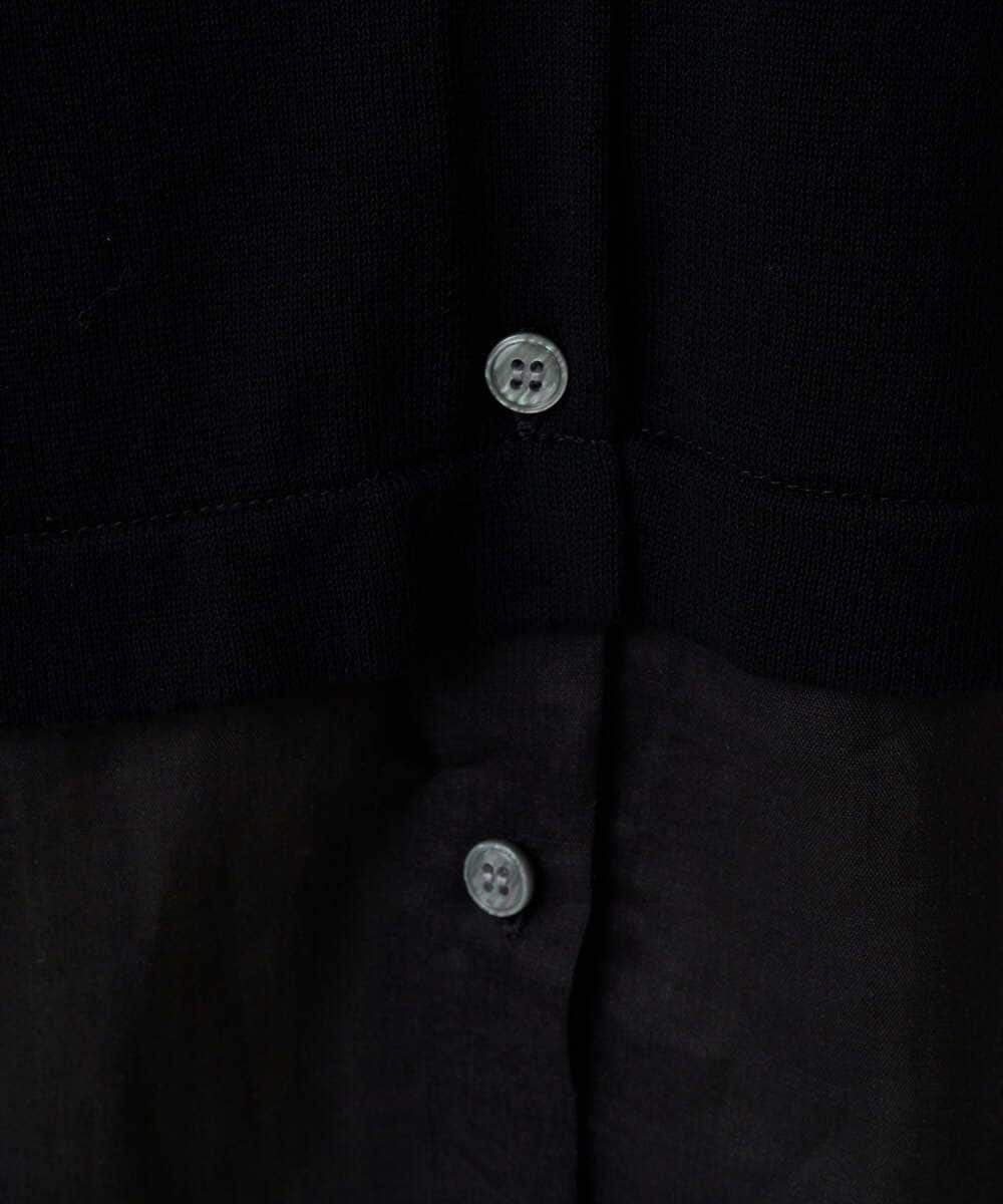 PHSHB03290 GEORGES RECH(小さいサイズ)(メゾン ドゥ サンク) シアーコットンニットカーディガン ブラック