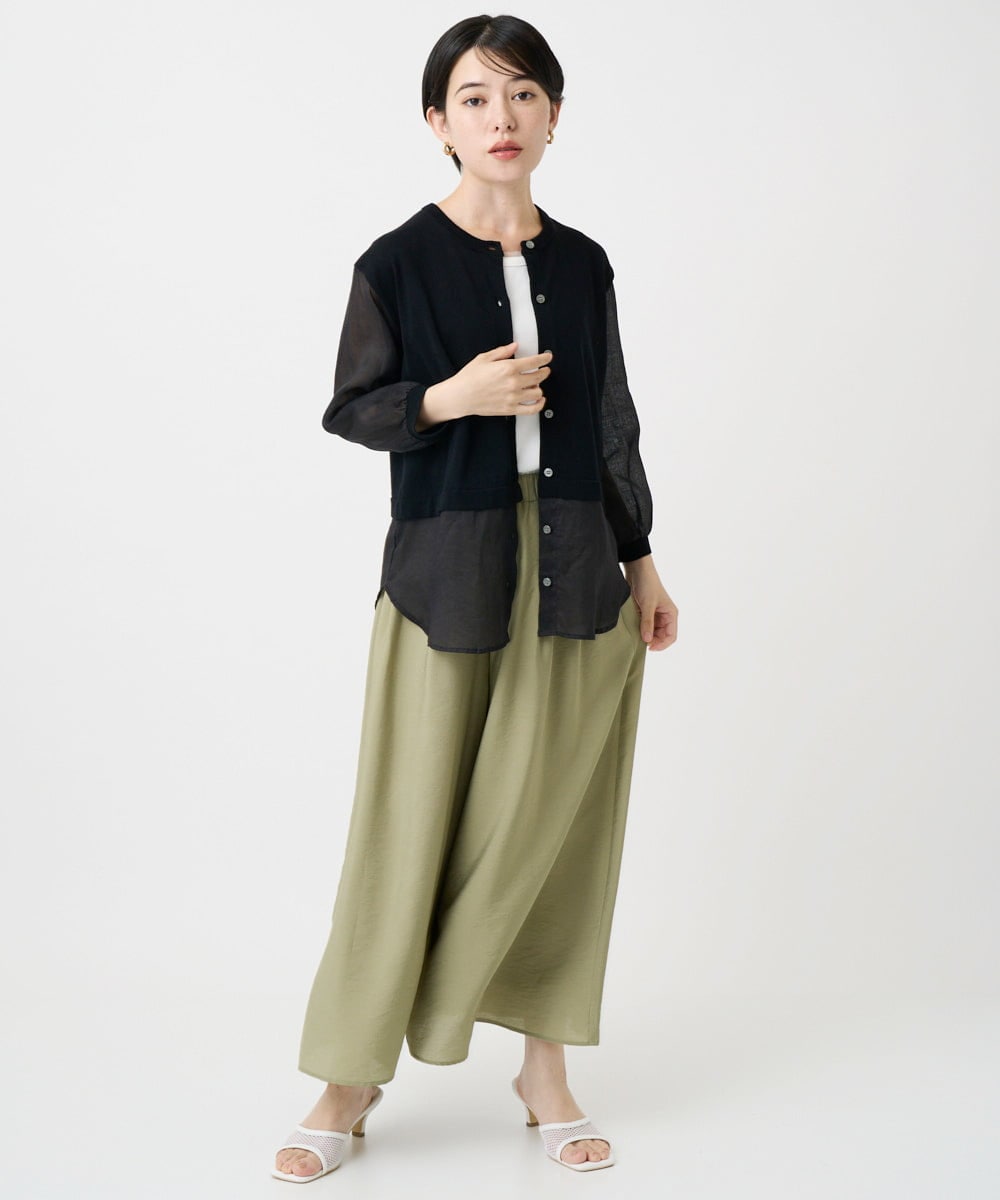 PHSHB03290 GEORGES RECH(小さいサイズ)(メゾン ドゥ サンク) シアーコットンニットカーディガン ブラック