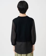 PHSHB03290 GEORGES RECH(小さいサイズ)(メゾン ドゥ サンク) シアーコットンニットカーディガン ブラック