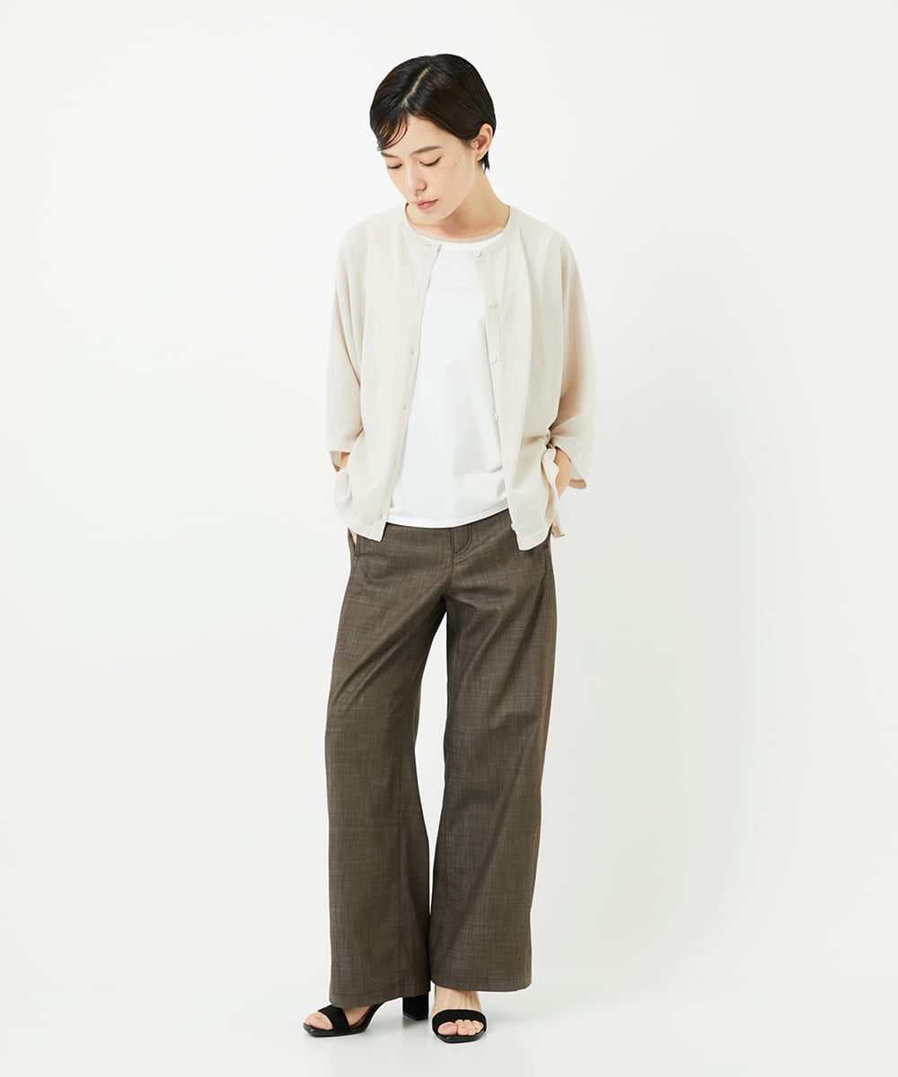 PHSHB07250 GEORGES RECH(小さいサイズ)(メゾン ドゥ サンク) ペーパーヤーンドルマンスリーブカーディガン アイボリー