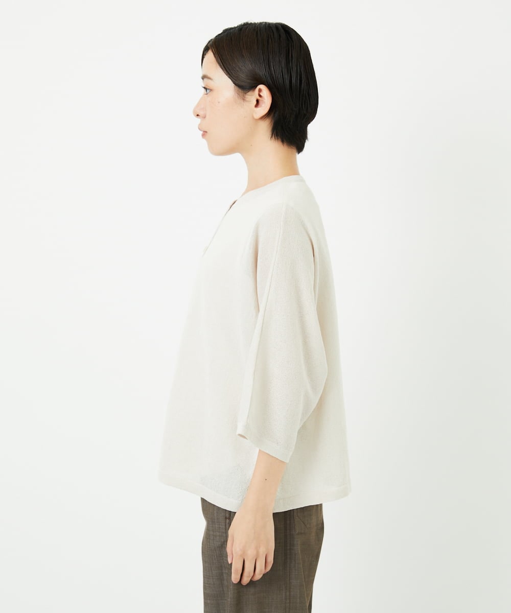 PHSHB07250 GEORGES RECH(小さいサイズ)(メゾン ドゥ サンク) ペーパーヤーンドルマンスリーブカーディガン アイボリー