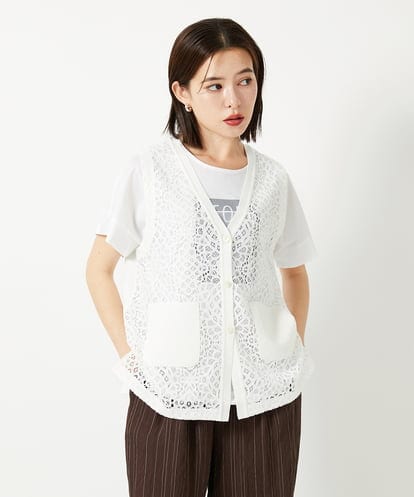 PHSHD42330 GEORGES RECH(小さいサイズ)  [セットアップ対応]ラッセルレースチュニックベスト