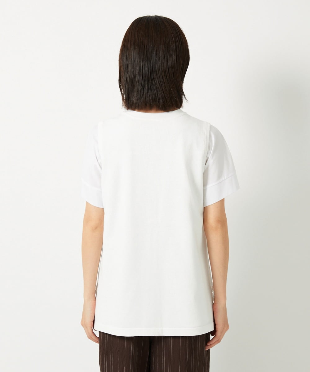 PHSHD42330 GEORGES RECH(小さいサイズ)(メゾン ドゥ サンク)  [セットアップ対応]ラッセルレースチュニックベスト アイボリー