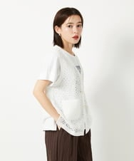 PHSHD42330 GEORGES RECH(小さいサイズ)(メゾン ドゥ サンク)  [セットアップ対応]ラッセルレースチュニックベスト アイボリー