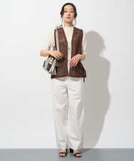 PHSHD42330 GEORGES RECH(小さいサイズ)(メゾン ドゥ サンク)  [セットアップ対応]ラッセルレースチュニックベスト ブラウン