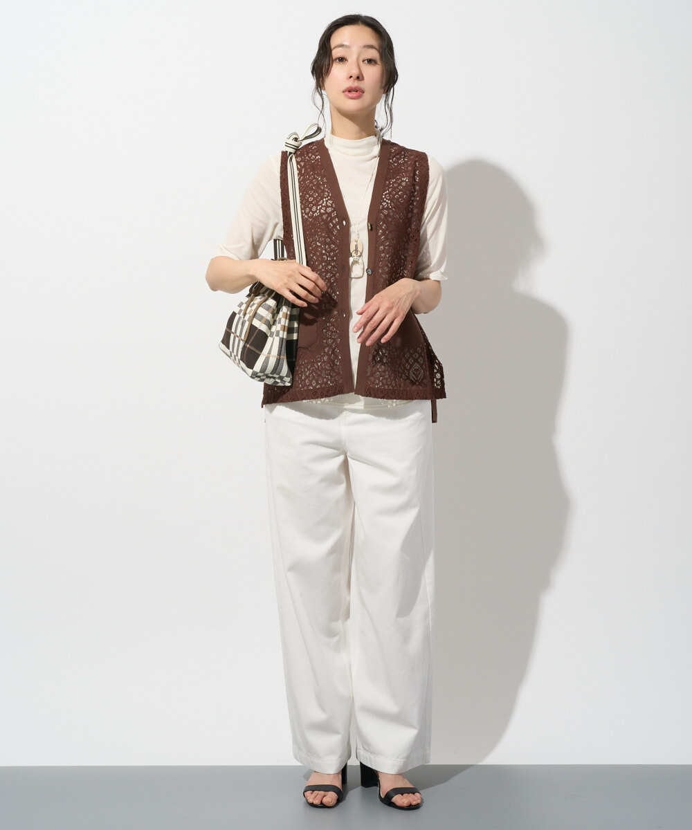 PHSHD42330 GEORGES RECH(小さいサイズ)(メゾン ドゥ サンク)  [セットアップ対応]ラッセルレースチュニックベスト ブラウン