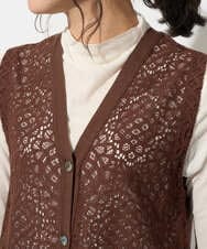 PHSHD42330 GEORGES RECH(小さいサイズ)(メゾン ドゥ サンク)  [セットアップ対応]ラッセルレースチュニックベスト ブラウン