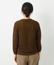 PHSHE64290 GEORGES RECH(小さいサイズ)(メゾン ドゥ サンク) メッシュクルーネックカーディガン ブラウン
