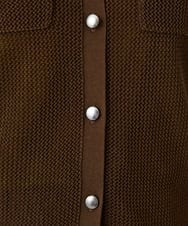 PHSHE64290 GEORGES RECH(小さいサイズ)(メゾン ドゥ サンク) メッシュクルーネックカーディガン ブラウン