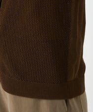 PHSHE64290 GEORGES RECH(小さいサイズ)(メゾン ドゥ サンク) メッシュクルーネックカーディガン ブラウン