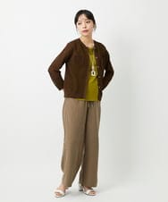 PHSHE64290 GEORGES RECH(小さいサイズ)(メゾン ドゥ サンク) メッシュクルーネックカーディガン ブラウン