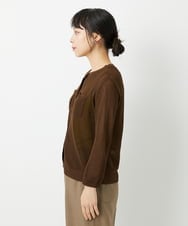 PHSHE64290 GEORGES RECH(小さいサイズ)(メゾン ドゥ サンク) メッシュクルーネックカーディガン ブラウン
