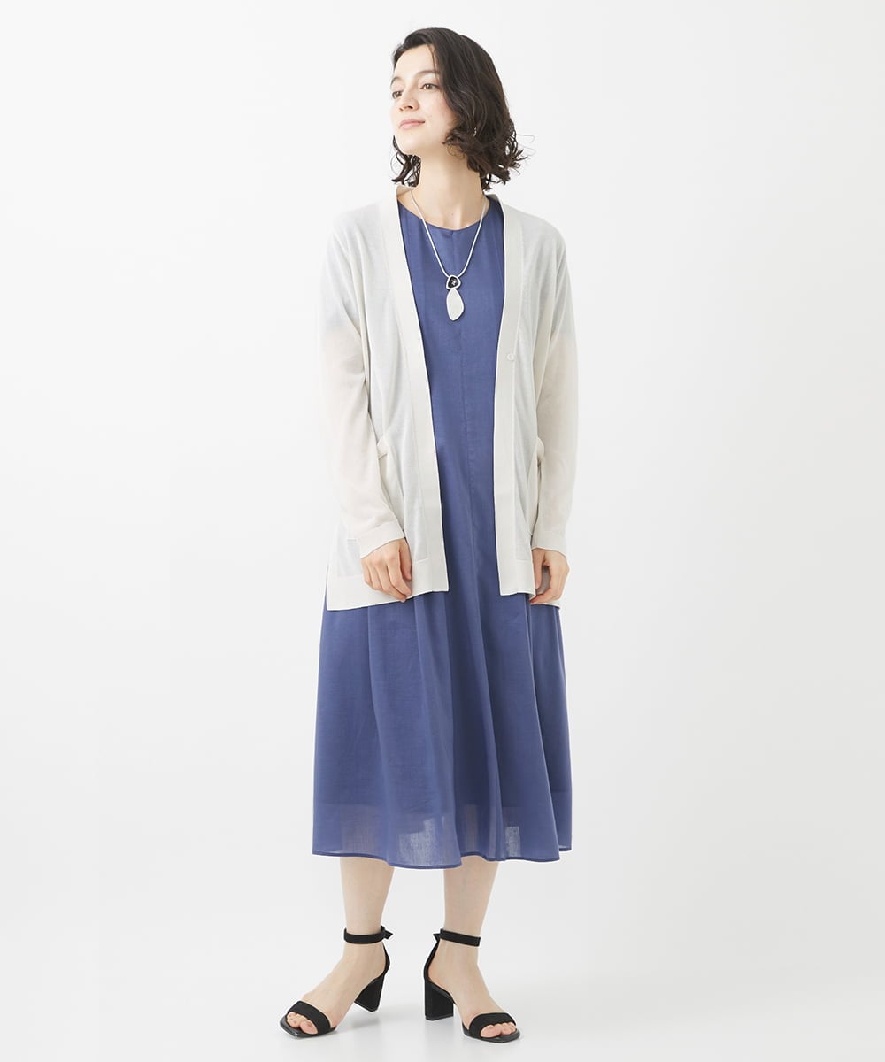 PHSHW02250 GEORGES RECH(小さいサイズ)(メゾン ドゥ サンク) コットンナイロンロングカーディガン グリーン