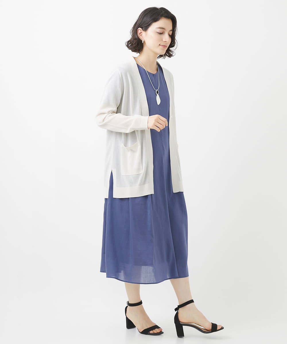PHSHW02250 GEORGES RECH(小さいサイズ)(メゾン ドゥ サンク) コットンナイロンロングカーディガン グリーン