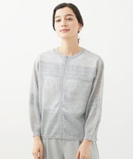 PHSHW31250 GEORGES RECH(小さいサイズ)(メゾン ドゥ サンク) シアーニットジップアップカーディガン ライトグレー
