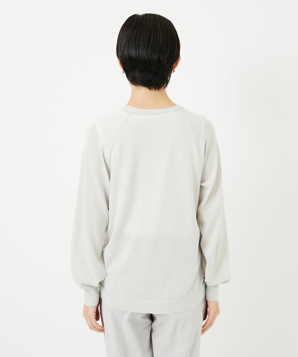 PHSJB28250 GEORGES RECH(小さいサイズ)(メゾン ドゥ サンク) アイレットシアーニットカーディガン ライトグレー