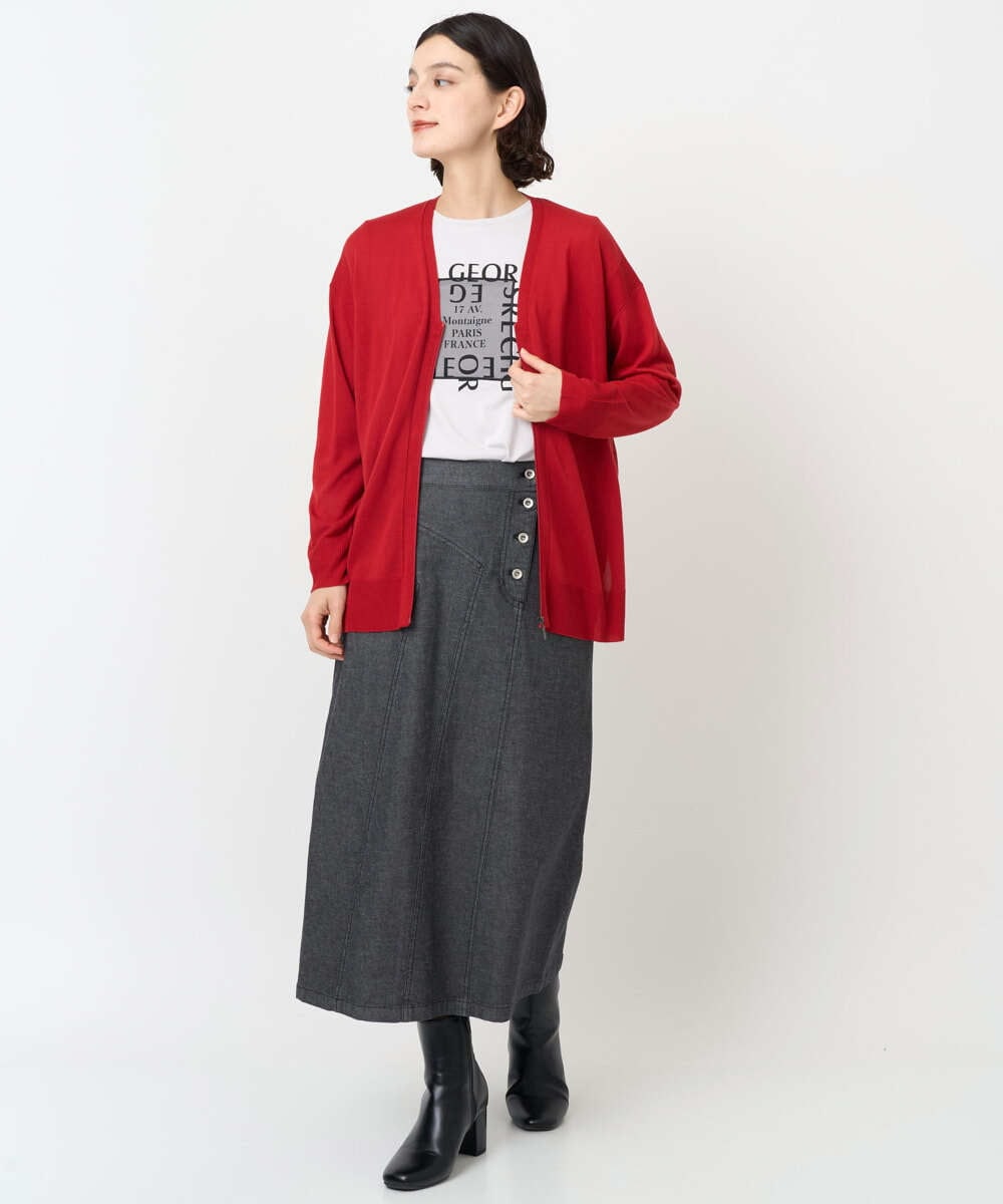 PHSJB51290 GEORGES RECH(小さいサイズ)(メゾン ドゥ サンク) リラックスカーディガン グレー