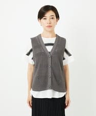 PHSJC34190 GEORGES RECH(小さいサイズ)(メゾン ドゥ サンク) リネンライクニットベスト グレー